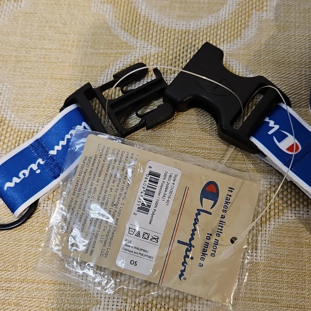 Champion Royal Blue And Red Logo Lanyard NWT